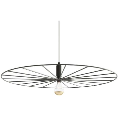 Suspension lampe suspendue salle à manger lumière rétro roue design lumière noir D 60 cm (1/5)