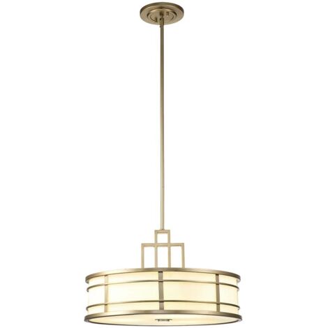 Lampe suspension plafonnier lampe suspension lampe de salon acier verre laiton D 53.3cm (1/5)