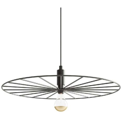 Suspension design lampe suspendue rétro roue lampe de salon noir D 45 cm (1/5)