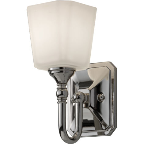 Applique murale applique salle de bain lumière IP44 verre couloir lumière chrome poli LED (1/5)