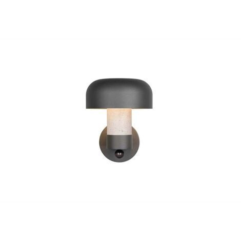 Applique murale façade aluminium anthracite béton couleur capteur IP54 H 24,5 cm (1/5)