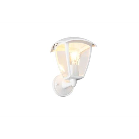 Applique murale d'extérieur, éclairage de façade, lanterne blanche en aluminium IP44 H 24 cm (1/5)