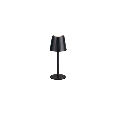 Lampe de table d'extérieur à piles, lampe de chevet, lampe de lecture LED, noire, variateur tactile, H 21 cm (1/5)