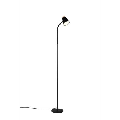 Lampadaire LED, lampe sur pied, lampe de lecture, noir, flexible, H 145 cm (1/5)