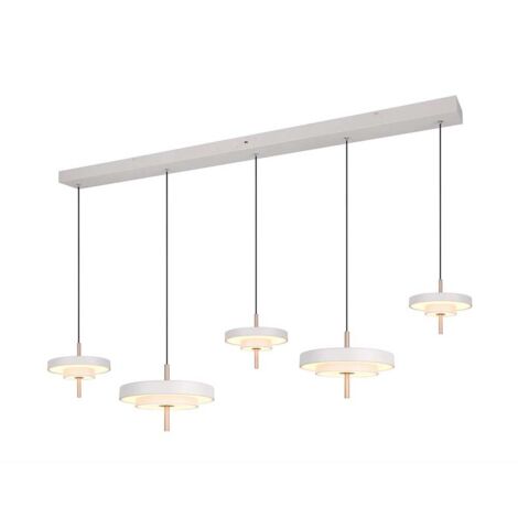 Lampe suspendue pour salle à manger, LED, hauteur réglable, intensité variable, CCT, gris (1/5)