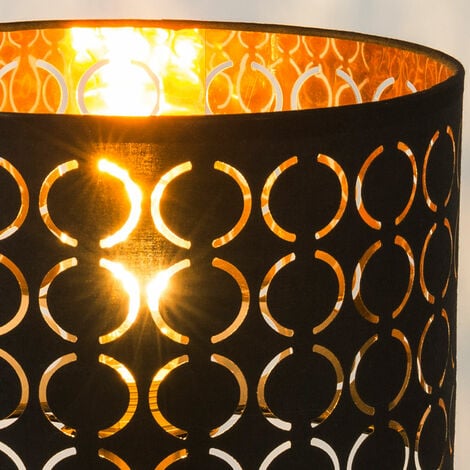 Lampe de table lampe cristal lampe liseuse lampe de chambre, décor cristal  abat-jour clair feuille d'or nickel mat, 1x douille E27, DxH 32x56 cm