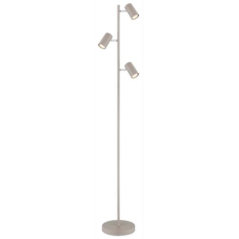 Lampadaire liseuse métal couleur sable interrupteur à pied rotatif H 154 cm