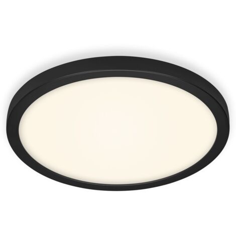 Plafonnier LED BRILONER LEUCHTEN FIRE BLACK, 24,5 W, 2400 lm, IP20, noir-blanc, métal-plastique, Ø 40,5 cm (1/5)