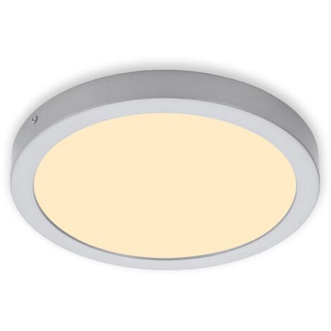 Plafonnier LED BRILONER LEUCHTEN FIRE DRIP, 21 W, 2000 lm, IP44, chrome mat, métal-plastique, Ø 30 cm (1/5)
