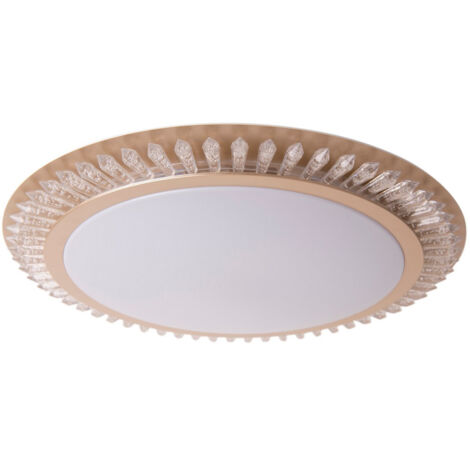 Plafonnier lampe de salon télécommande CCT variateur doré LED D 48 cm (1/5)