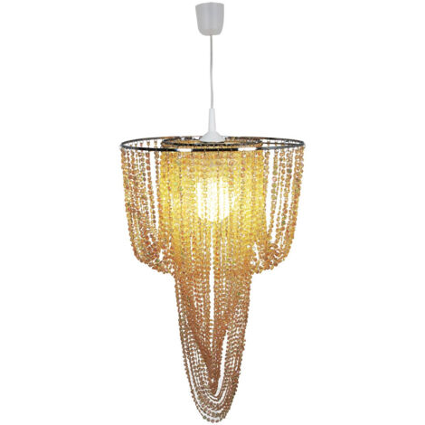 Lampe suspendue plafonnier lustre métal beige lampe de salle à manger (1/3)