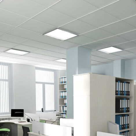 Lot de 4 plafonniers plafonniers LED plafonniers blanc salon eclairage salle de travail lampe ALU Ultra Slim (1/5)