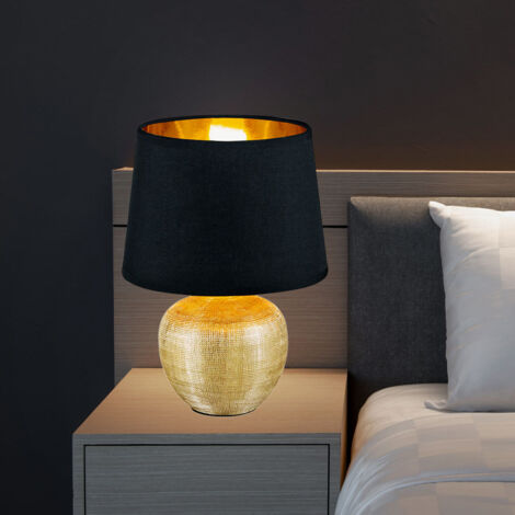 Lampe de table lampe de lecture textile DIMMABLE spot en céramique dans un ensemble comprenant des lampes LED RGB