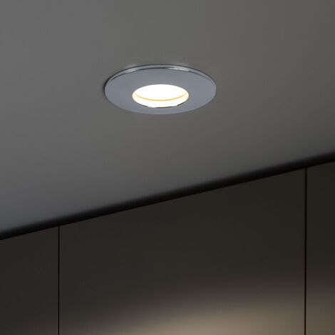 Lot de 2 spots encastrables LED, spots plafond, spots, salon, salle de bain, lampes chromées