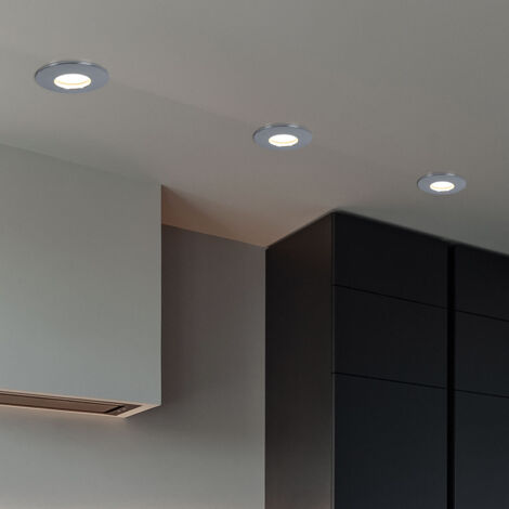 Set d'éclairages encastrés LED 3 pces IP44 3x6 W 3x600 lm 4000 K nickel/mat 12/10,8 cm 230 V