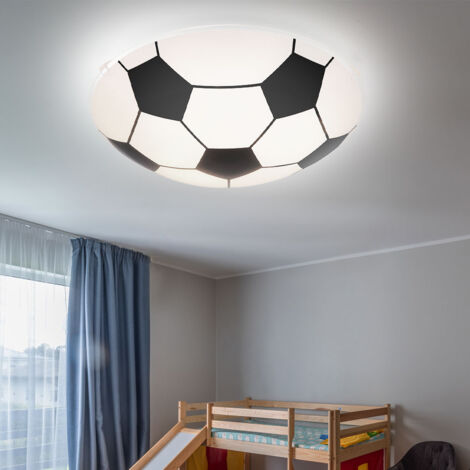 Plafonnier pour enfants DIMMABLE lampe de football en verre TÉLÉCOMMANDE dans un ensemble comprenant des ampoules LED RVB