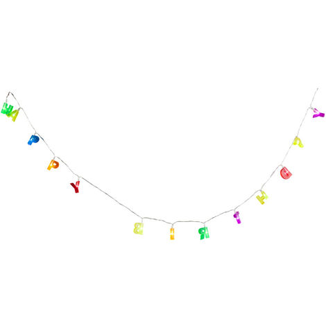 LED guirlandes lumineuses anniversaire lampe suspendue batterie fête  lumière joyeux anniversaire coloré