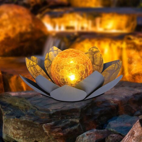 Lampe d'extérieur LED solaire fleur de lotus éclairage de jardin nénuphars lampe design 25 cm Globo 33532