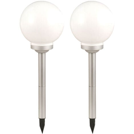 Lot de 2 lampes d'extérieur LED spots à boule solaire terrasses éclairage de jardin lampes plug-in de cour