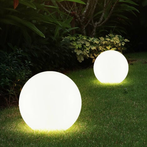 Lot de 2 lampes d'extérieur LED spots à boule solaire terrasses éclairage de jardin lampes plug-in de cour