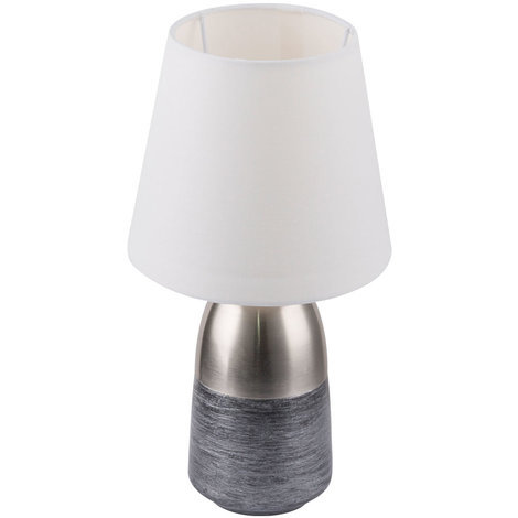 Lampe de chevet design gris argent sommeil salon textile tactile