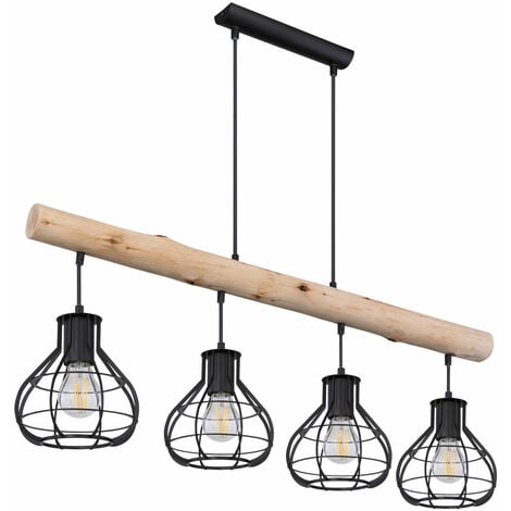 Plafonnier pendule suspendu lampe à incandescence bois clair bar éclairage  salon salle à manger cuisine dans