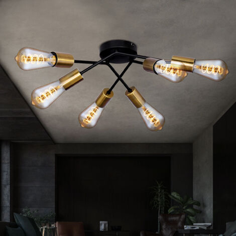 VINTAGE plafonnier salle à manger éclairage lampe laiton antique noir