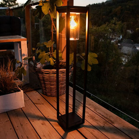 Lampe sur pied ALU éclairage extérieur noir projecteur de patio lanterne de  jardin lampe de cour