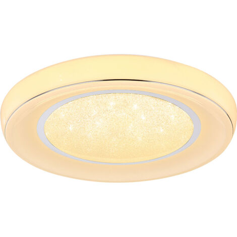 Plafonnier LED dimmable avec télécommande Plafonnier LED salon cristal,  température de couleur réglable avec veilleuse, 1x