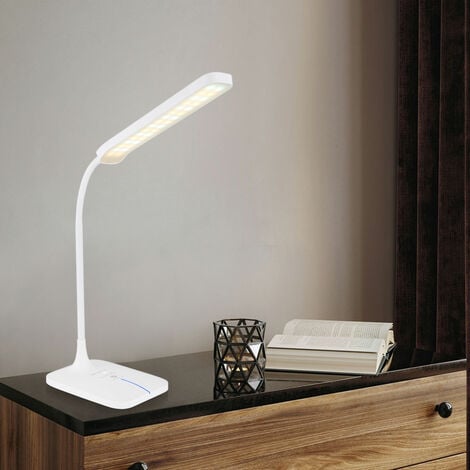Lampe de bureau blanche LED flexible rechargeable - Élégance