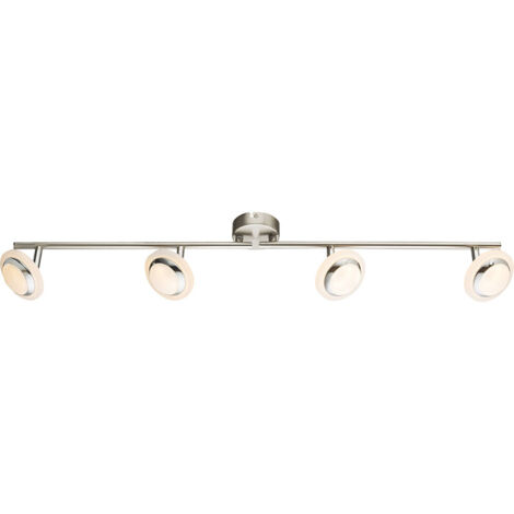 Plafonnier LED luminaire éclairage métal nickel chrome mat spots mobiles