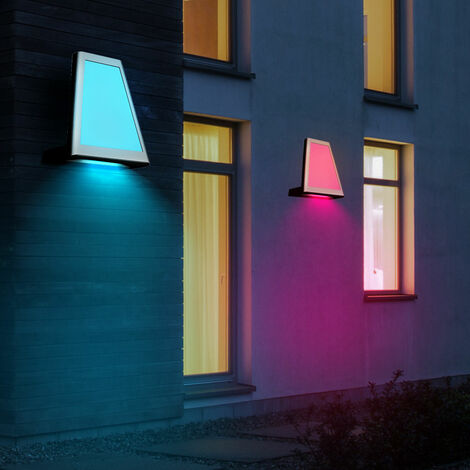 Lot de 2 appliques LED projecteurs extérieurs façade filtre couleur ALU  anthracite lumières de jardin IP54