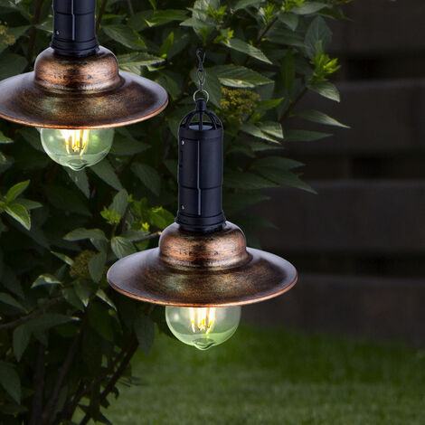 Lanterne solaire à poser avec 3 modes d'éclairage et recharge USB - pour  une ambiance chaleureuse en extérieur –