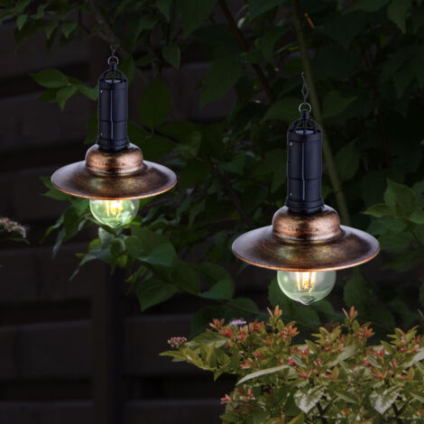 Lampes de poteau d'extérieur Rétro Lampe solaire en métal avec