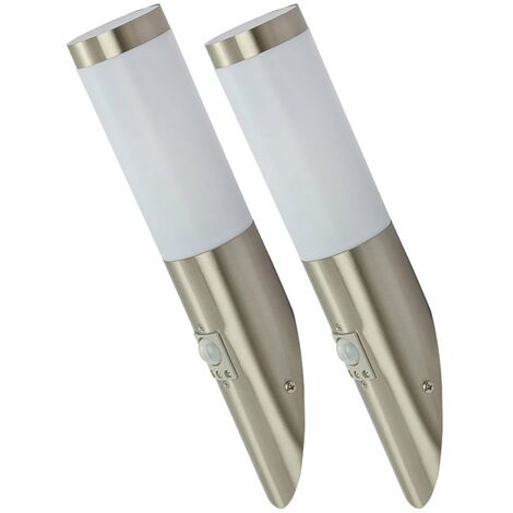Lot de 2 appliques LED extérieur façades spots inox patio lampes détecteur de mouvement