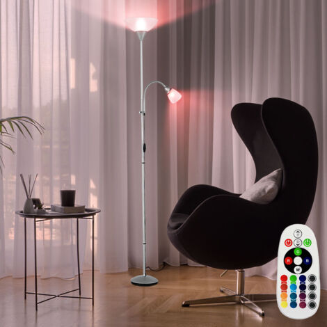 Lampadaire de salon plafonnier lampe à variateur Flexo commutable dans un ensemble comprenant des ampoules LED RVB