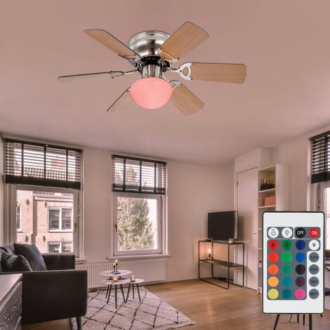 RGB DEL Ventilateur Plafond Changement De Couleur Effet éclairage Vent MacHine Luminaire 