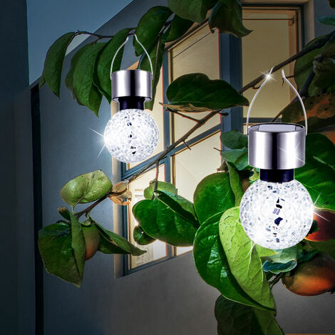 Lot de 2 LED suspension lampes solaires miroité éclats de pendentif en  mosaïque jardin décoratif luminaire