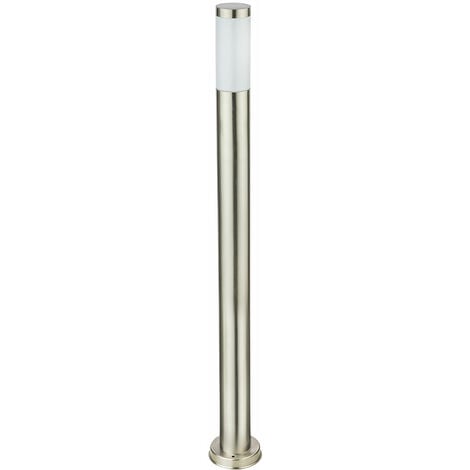 Lampe d'extérieur, lampadaire, lampe de balcon, lampe à colonne, éclairage d'entrée LED, jardin, acier inoxydable IP44, opale argentée, 1x LED 7W, DxH 12,7x110 cm