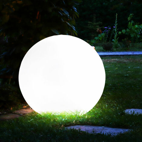 Lot de 3 boules lumineuses solaires LED lampes à brancher lampe de jardin lampe solaire diamètre 15 et 20 cm