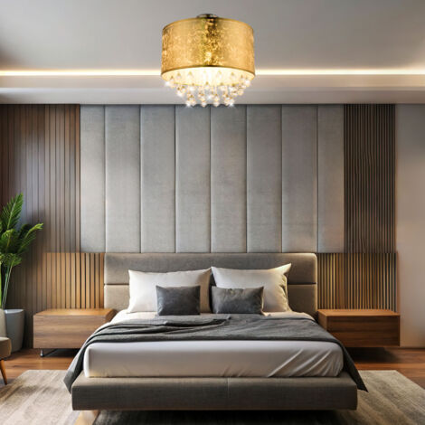 Plafonnier en cristal GOLD salon TÉLÉCOMMANDE Lampe dimmable dans un ensemble comprenant des ampoules LED RVB