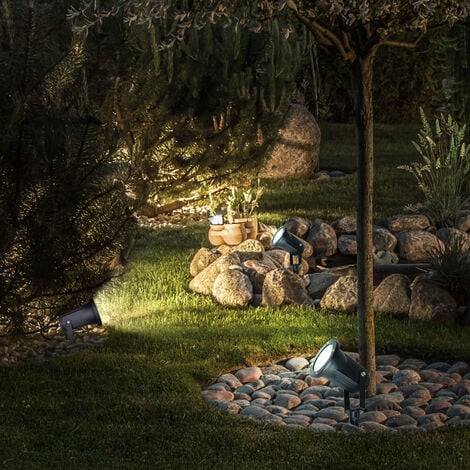 Boule lumineuse LED en pierre naturelle, 30 cm, RVB + blanc chaud, pour le  jardin, boule lumineuse, avec câble de 3 m, IP65 (30 cm)