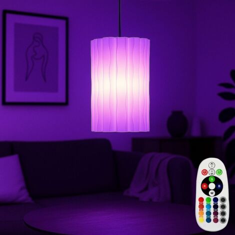 Lampe pendulaire design à suspendre avec télécommande, changement de couleur dans le lot, y compris les ampoules LED RVB. (1/5)