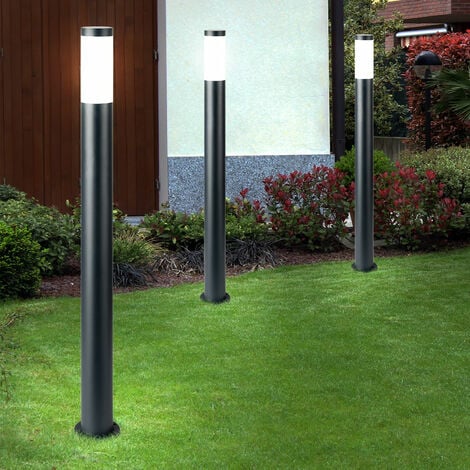 3x lampadaires d'extérieur piliers en acier inoxydable éclairage de  terrasse lumières de stand de parc