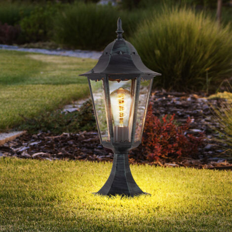 Lampadaire rustique, éclairage extérieur, lanterne télécommandée dans un ensemble comprenant des ampoules LED RVB