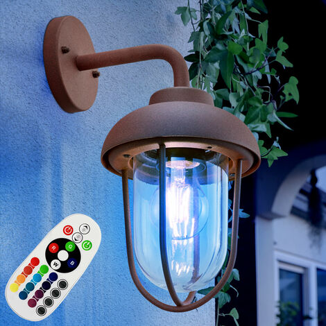 Lanterne LED RGB noire lumière extérieure dimmable avec