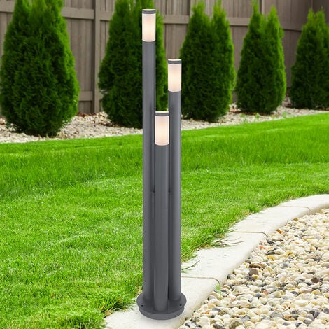 3x support de lampe sur pied extérieur jardin spots en acier