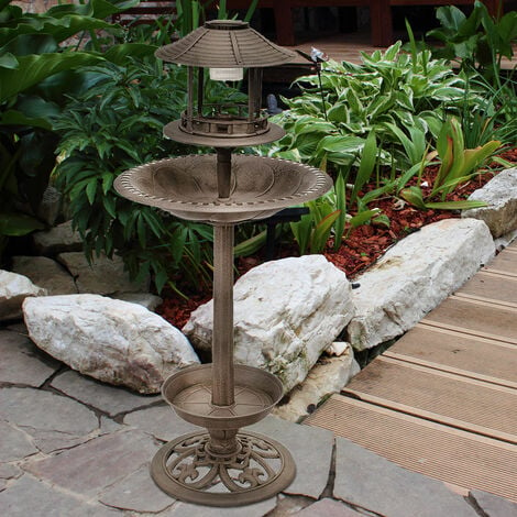 Mini fontaine de bain d'oiseau en plein air, ornements de fontaine en  pierre de résine de jardin - Cdiscount Jardin