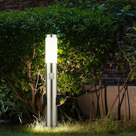 Borne d'éclairage à LED avec prise Lumière de chemin d'extérieur avec  détecteur de mouvement