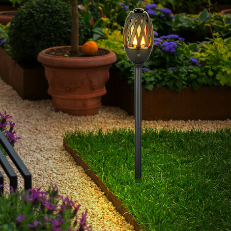 Lampe d'extérieur chrome LED lampes de jardin interrupteur anthracite avec  câble de charge USB effet